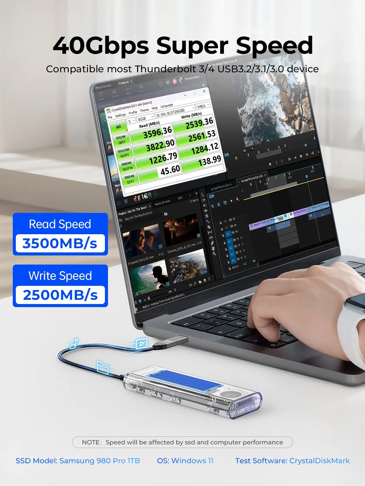 冷却ファン付き保護ケース,冷却ファン付き,40gbps,us - Thunderbolt 4 External Ssd 4Tb のレビューと価格