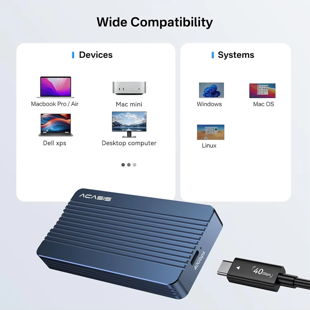 ACASIS 40Gbps M.2 NVMe SSDエンクロ - 8Tb M2 Nvme Ssd のレビューと価格